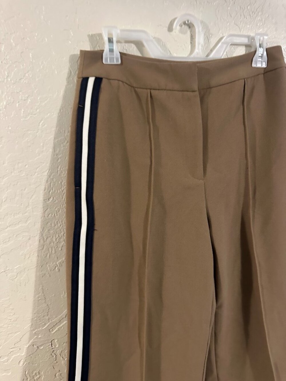 Zara Brown Pleated Pin Striped Casual Dressy Professional Pants - Picture 5 of 10